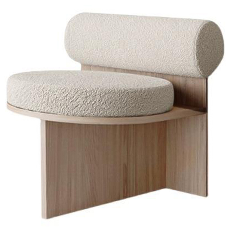 Кресло Behemo Boucle ivory ( слоновая кость ) Древесина Кресло Behemo Boucle ivory ( слоновая кость ) Древесина в Челябинске | Loft Concept