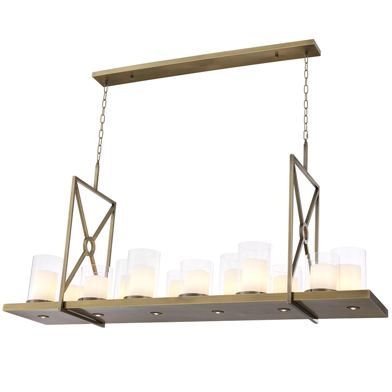 Люстра Eichholtz Chandelier Summit Brass Латунь Прозрачный Белый Люстра Eichholtz Chandelier Summit Brass Латунь Прозрачный Белый в Челябинске | Loft Concept
