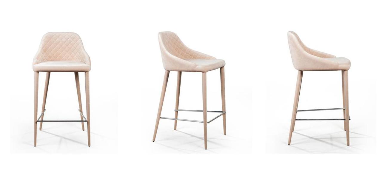 Стул Douglas Rhombus Bar stool Бежевый Велюр - фото