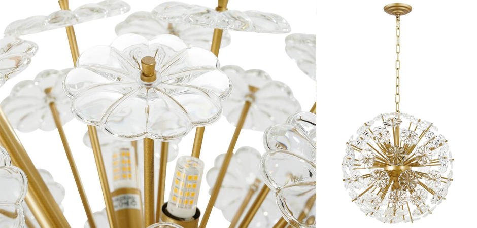 Люстра Glass Flowers Sputnik Chandelier D 48 Люстра Glass Flowers Sputnik Chandelier D 48 - Loft-Concept в Челябинске
