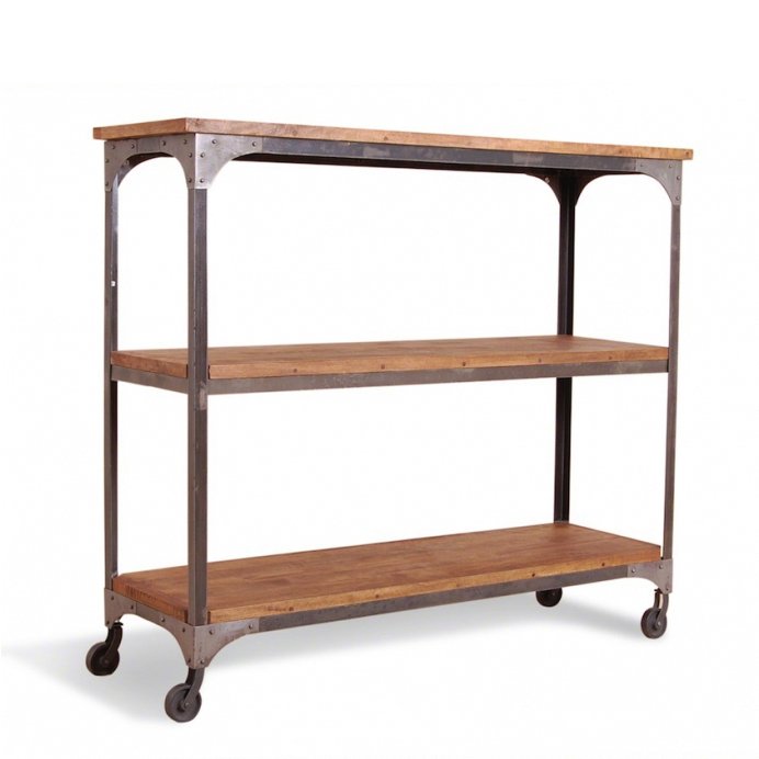 Стеллаж Industrial Metal Rust Shelf Rack on Wheels  в Челябинске | Loft Concept 