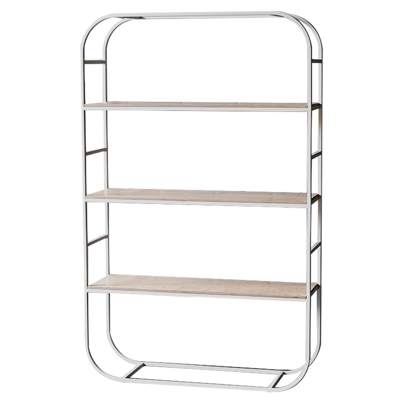 Стеллаж Parson Industrial Metal Rust Rack Белый Древесина Стеллаж Parson Industrial Metal Rust Rack Белый Древесина в Челябинске | Loft Concept