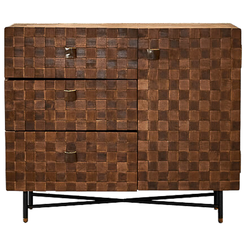 Комод в стиле Лофт Cells Wood Commode Коричневый Черный Комод в стиле Лофт Cells Wood Commode Коричневый Черный в Челябинске | Loft Concept