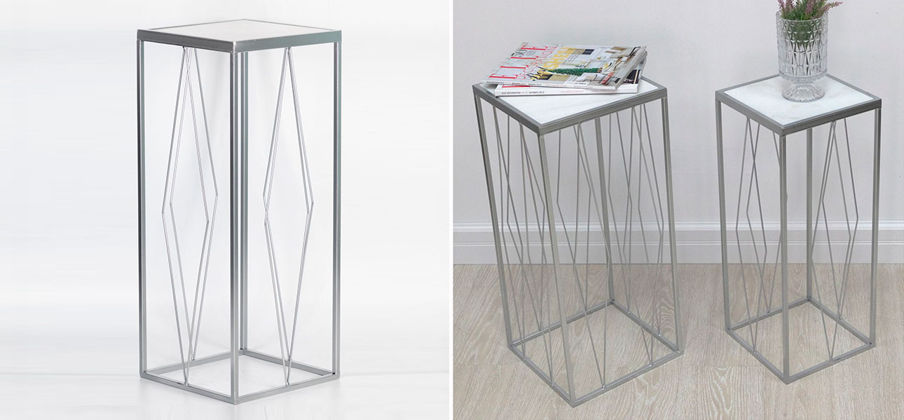 Подставка с мраморной столешницей один ромб Geometry - фото