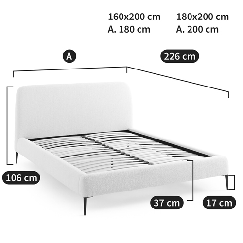 Кровать с обивкой букле Wanda Boucle Bed Кровать с обивкой букле Wanda Boucle Bed в Челябинске