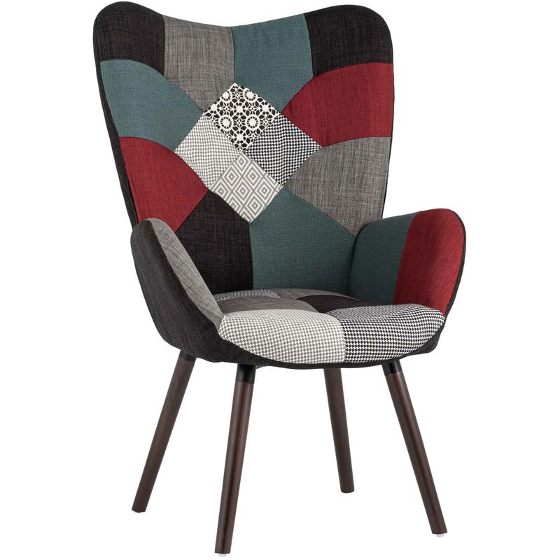 Кресло Ingrit принт Patchwork Мульти Коричневый Кресло Ingrit принт Patchwork Мульти Коричневый в Челябинске | Loft Concept