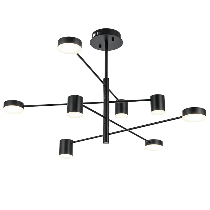 Светильник  LED Lighting Black 8 lampholders Черный в Челябинске | Loft Concept 