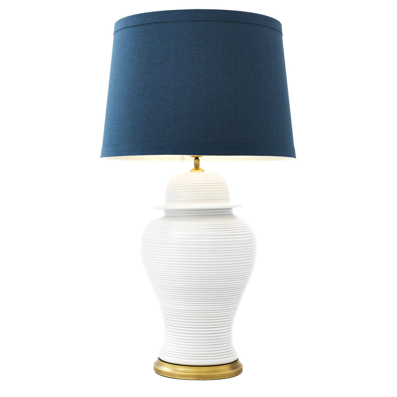 Настольная лампа Eichholtz Table Lamp Celestine Белый Синий Латунь Античная полированная Настольная лампа Eichholtz Table Lamp Celestine Белый Синий Латунь Античная полированная в Челябинске | Loft Concept