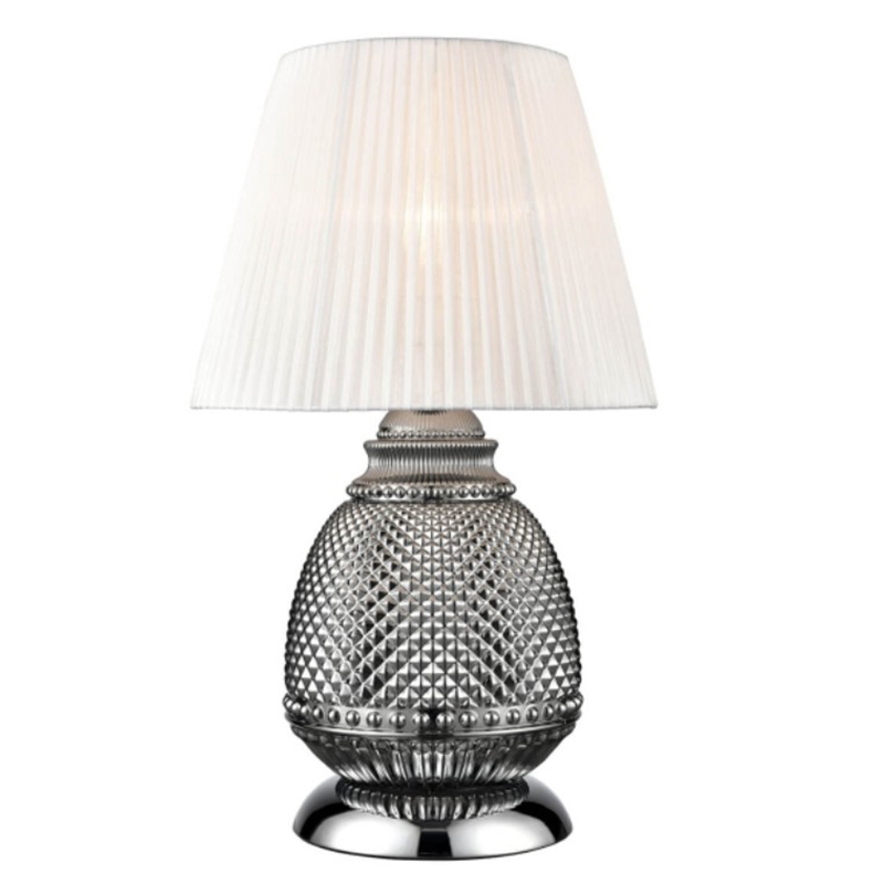 Настольная лампа Gloria Chrome Table Lamp Темный хром Белый Настольная лампа Gloria Chrome Table Lamp Темный хром Белый в Челябинске | Loft Concept