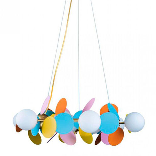 Люстра MATISSE Chandelier circle multicolor диаметр 70 Мульти Золотой Люстра MATISSE Chandelier circle multicolor диаметр 70 Мульти Золотой в Челябинске | Loft Concept