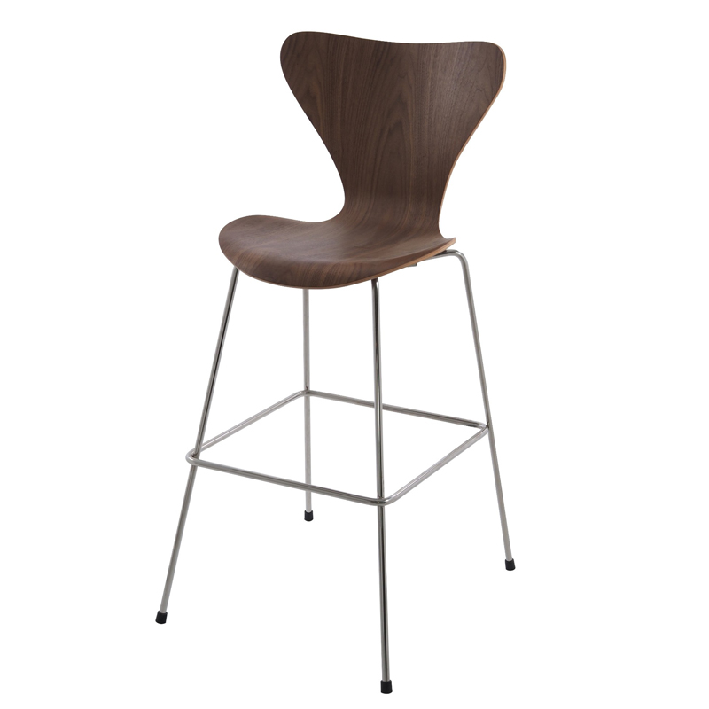 Барный стул Series 7 Bar Stool Орех Нержавеющая сталь Барный стул Series 7 Bar Stool Орех Нержавеющая сталь в Челябинске | Loft Concept