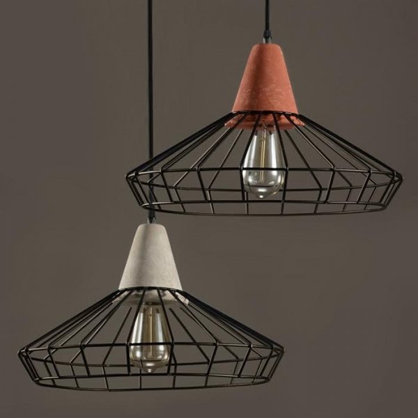 Подвесной светильник Cement Droplight Pendant Light pyramid Серый Красный Черный Подвесной светильник Cement Droplight Pendant Light pyramid Серый Красный Черный в Челябинске | Loft Concept