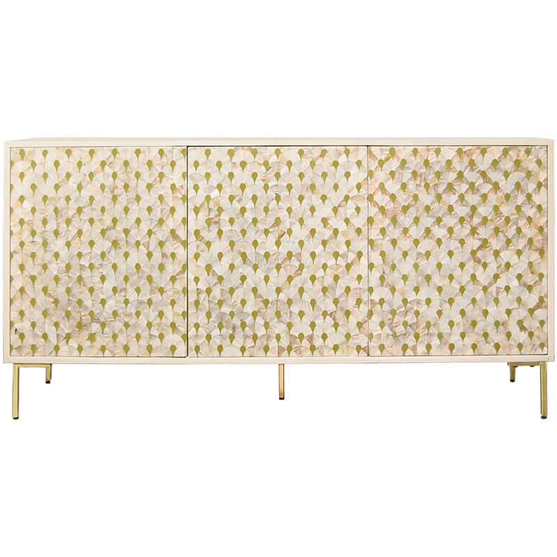 Буфет Bone Inlay Pearl Бежевый Белый Золотой Перламутровый Буфет Bone Inlay Pearl Бежевый Белый Золотой Перламутровый в Челябинске | Loft Concept