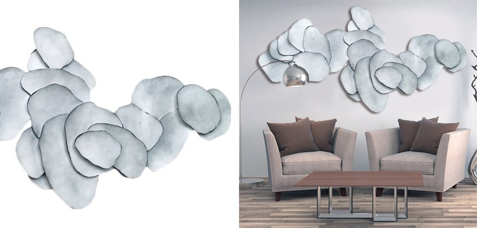 Арт-объект на стену Silver Blue Flakes Арт-объект на стену Silver Blue Flakes - Loft-Concept в Челябинске