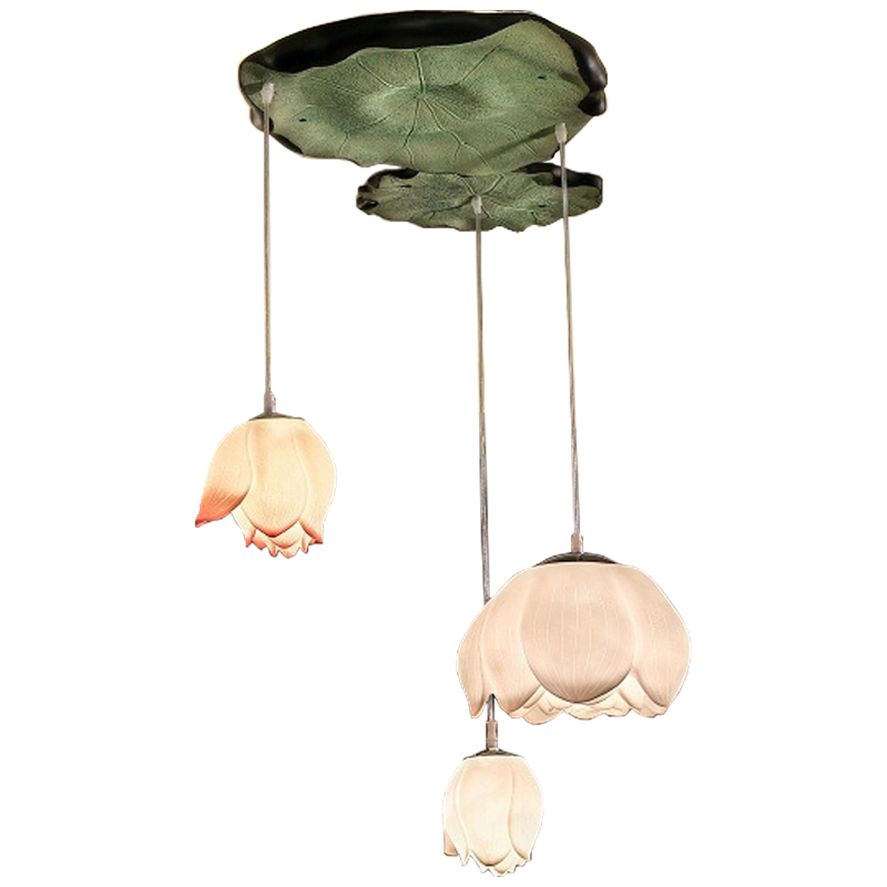 Люстра Lotus Buds Chandelier Белый Розовый пастельный Зеленый шалфей Люстра Lotus Buds Chandelier Белый Розовый пастельный Зеленый шалфей в Челябинске | Loft Concept
