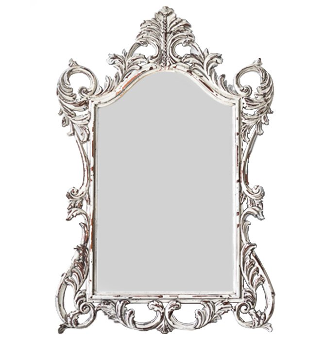 Зеркало Baroque ornament mirror Белый винтажная патина Зеркало Baroque ornament mirror Белый винтажная патина в Челябинске | Loft Concept