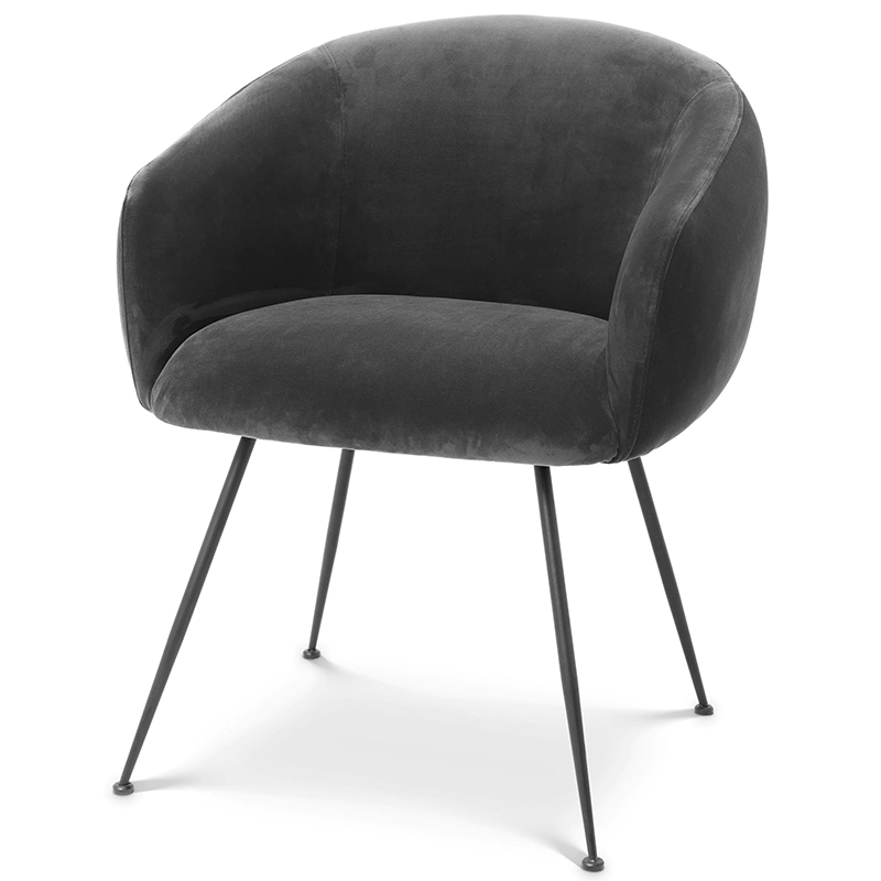Стул Eichholtz Dining Chair Elbury Dark Grey Серый Черный Стул Eichholtz Dining Chair Elbury Dark Grey Серый Черный в Челябинске | Loft Concept
