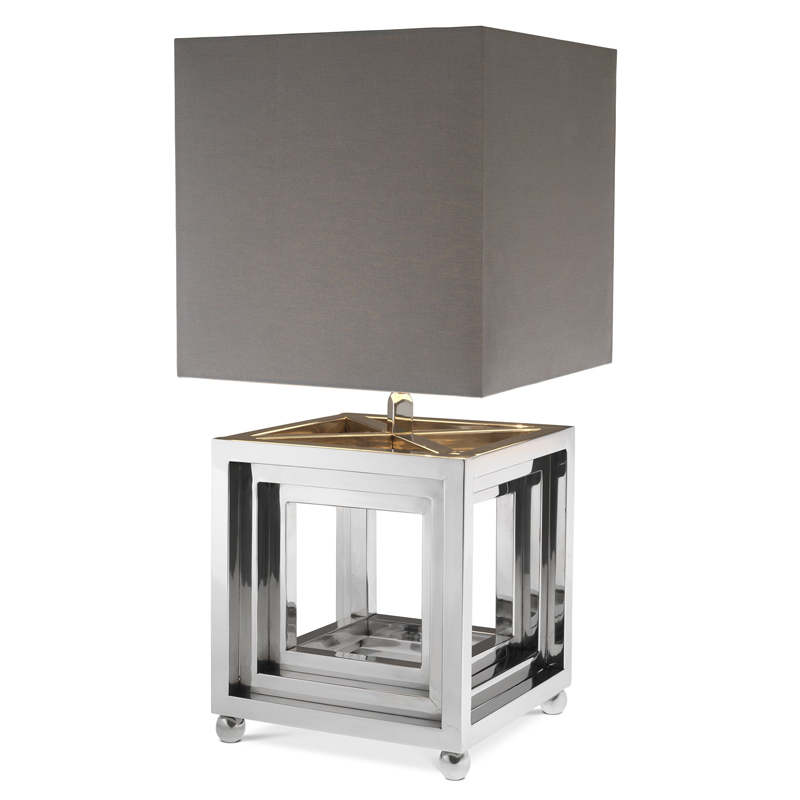 Настольная лампа Eichholtz Table Lamp Bellagio Никель Серый Настольная лампа Eichholtz Table Lamp Bellagio Никель Серый в Челябинске | Loft Concept