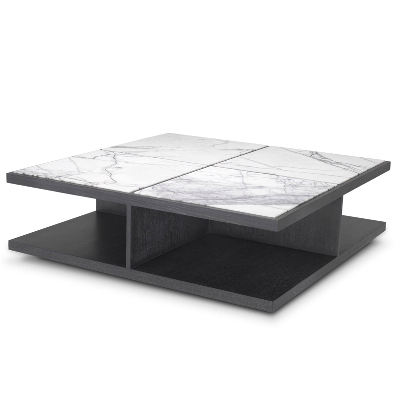 Кофейный стол Eichholtz Coffee Table Miguel Дерево Темно-Серый Белый Мрамор Bianco Кофейный стол Eichholtz Coffee Table Miguel Дерево Темно-Серый Белый Мрамор Bianco в Челябинске | Loft Concept