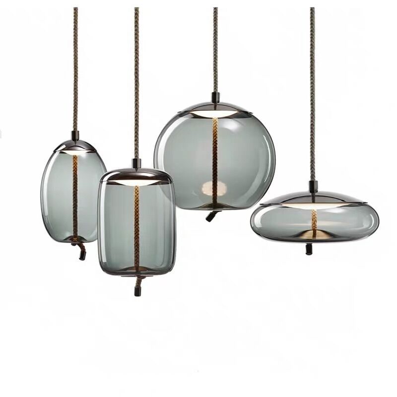Подвесной светильник KNOT Small Gray glass Серый (Gray) Серебряный Подвесной светильник KNOT Small Gray glass Серый (Gray) Серебряный в Челябинске | Loft Concept