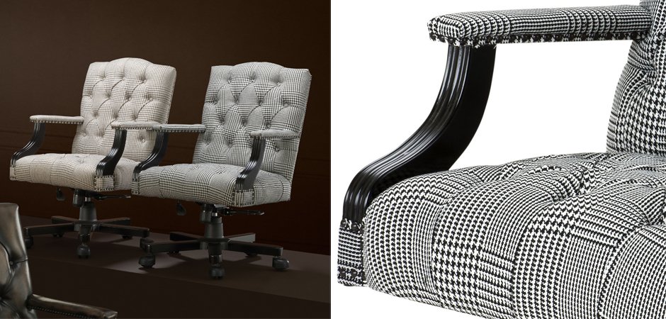 Офисное кресло Eichholtz Desk Chair Burchell black & white Офисное кресло Eichholtz Desk Chair Burchell black & white - Loft-Concept в Челябинске