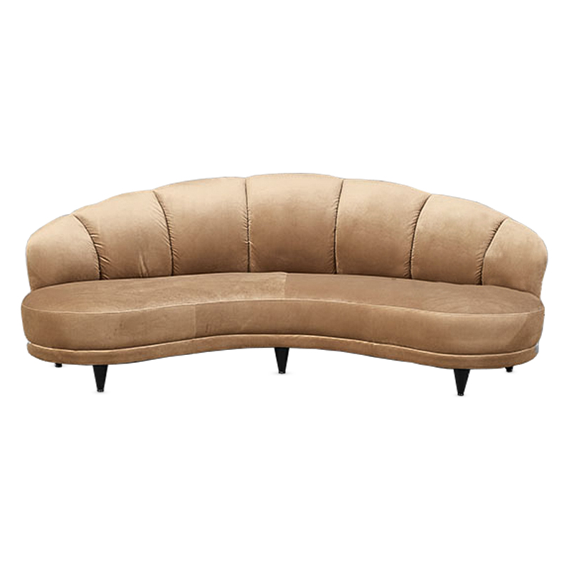 Диван Vanilla Croissant Sofa Бежевый Черный Диван Vanilla Croissant Sofa Бежевый Черный в Челябинске | Loft Concept