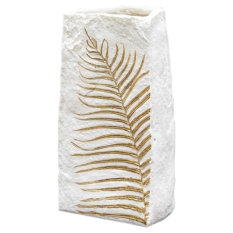 Ваза Ancient Fossil Vase 33 см Белый Золотой Ваза Ancient Fossil Vase 33 см Белый Золотой в Челябинске | Loft Concept