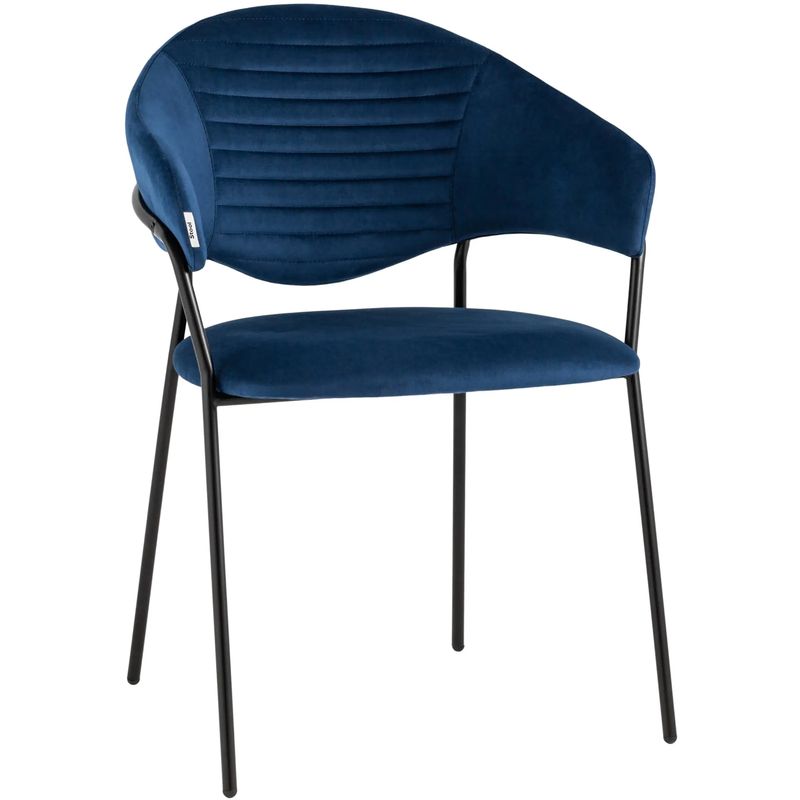 Стул Alexis Chair Синий Велюр Синий Черный Стул Alexis Chair Синий Велюр Синий Черный в Челябинске | Loft Concept