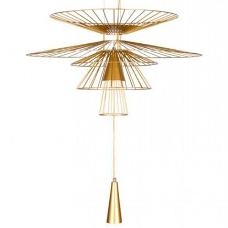 Люстра с металлическим плафоном Shade Metal Chandelier 100 см Золотой Люстра с металлическим плафоном Shade Metal Chandelier 100 см Золотой в Челябинске | Loft Concept