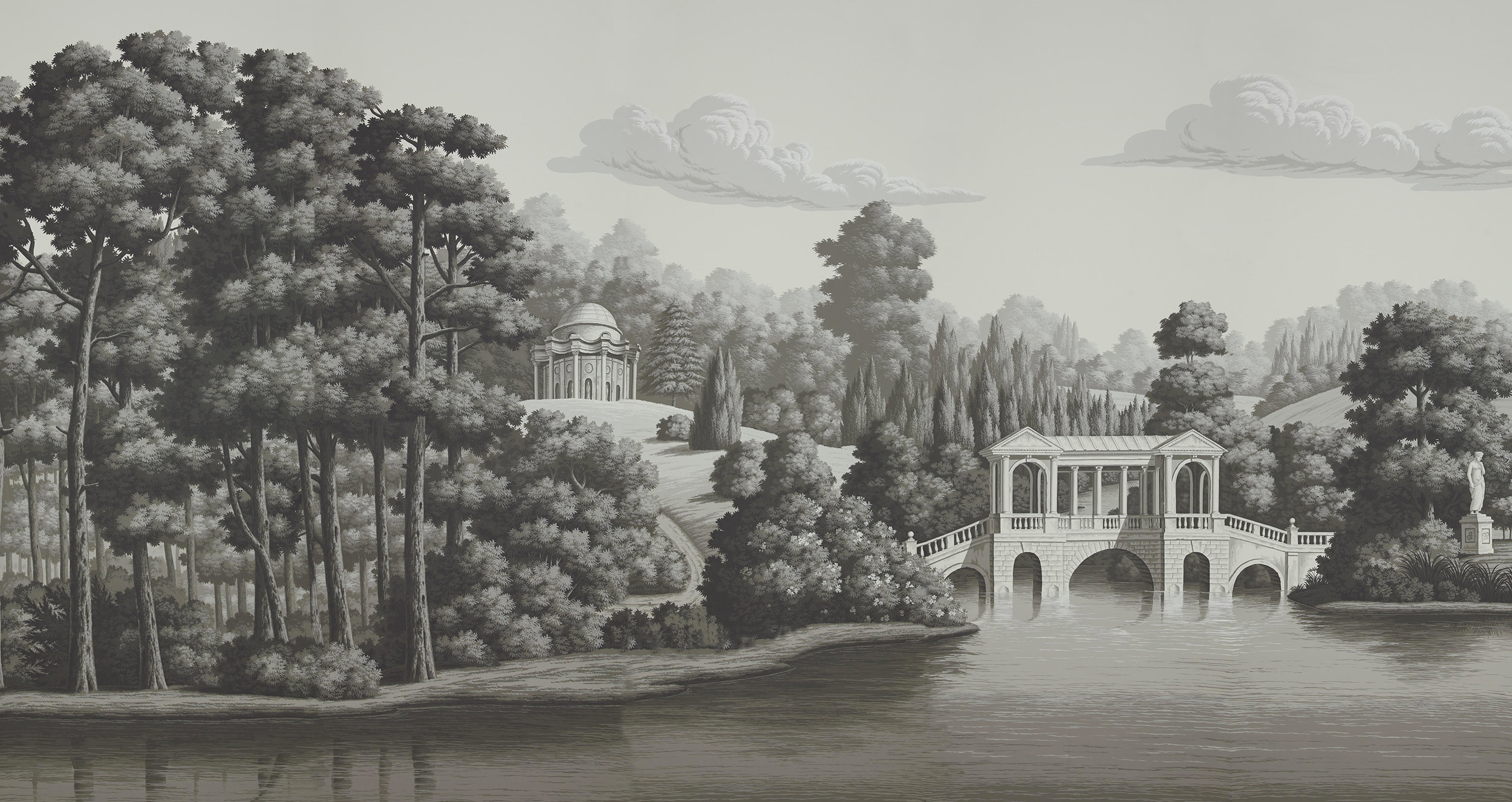 Обои ручная роспись English Landscape Eau Forte on scenic paper Обои ручная роспись English Landscape Eau Forte on scenic paper - постер Loft-Concept в Челябинске