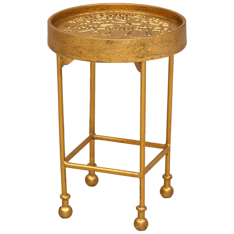 Приставной круглый столик Alain Gold Side Table Золотой Приставной круглый столик Alain Gold Side Table Золотой в Челябинске | Loft Concept