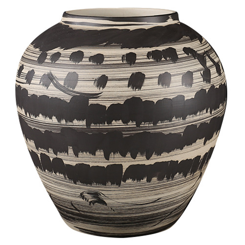 Ваза Kamaria Beige Black Vase Бежевый Черный Ваза Kamaria Beige Black Vase Бежевый Черный в Челябинске | Loft Concept