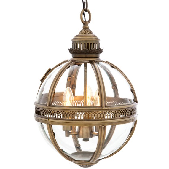 Люстра Lantern Residential Brass S Латунь Античная полированная Прозрачное Стекло Люстра Lantern Residential Brass S Латунь Античная полированная Прозрачное Стекло в Челябинске | Loft Concept