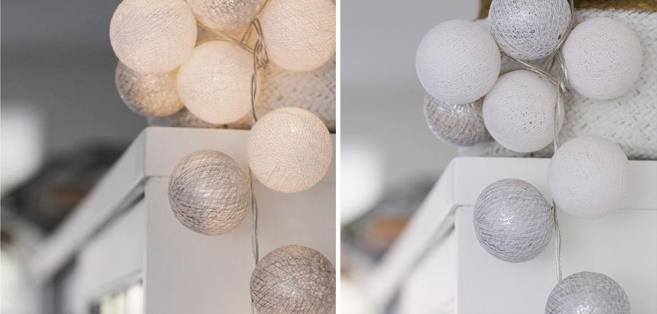 Гирлянда хлопковые фонарики Сotton Ball White-Silver - Loft-Concept в Челябинске