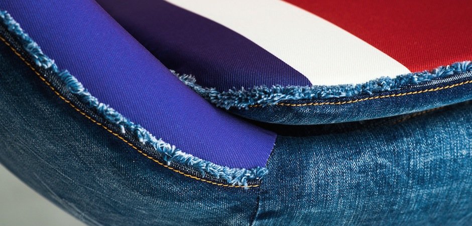 Кресло яйцо Egg Union Jack Denim Кресло яйцо Egg Union Jack Denim - Loft-Concept в Челябинске