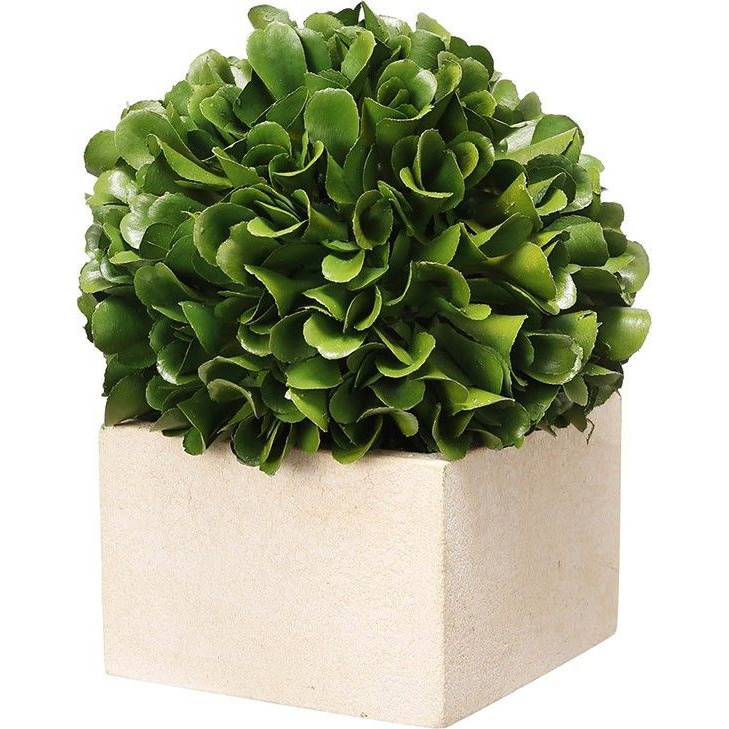 Декоративный искусственное растение Square boxwood Зеленый Бежевый Декоративный искусственное растение Square boxwood Зеленый Бежевый в Челябинске | Loft Concept