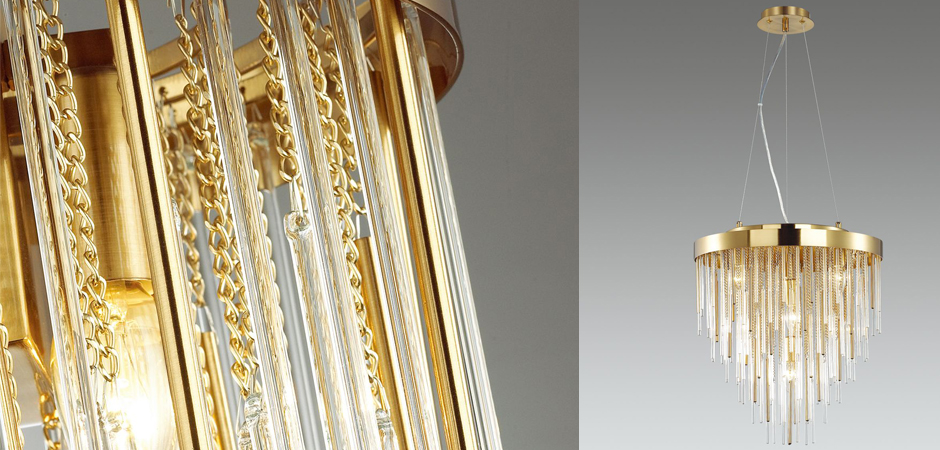 Люстра Luxury Gold & Glass Stripes Люстра Luxury Gold & Glass Stripes - Loft-Concept в Челябинске