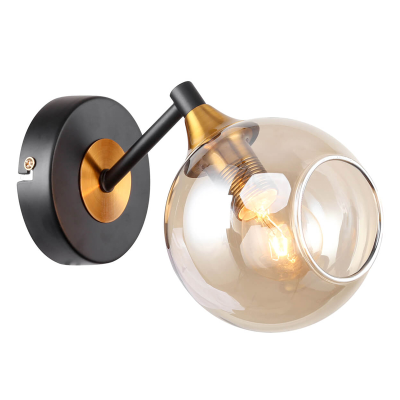 Бра Loft Globe Черный Латунь Янтарь (Amber) Бра Loft Globe Черный Латунь Янтарь (Amber) в Челябинске | Loft Concept