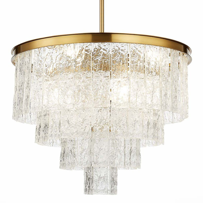 Люстра Renea Textured Glass Chandelier Brass D60 Латунь Прозрачное Стекло Люстра Renea Textured Glass Chandelier Brass D60 Латунь Прозрачное Стекло в Челябинске | Loft Concept