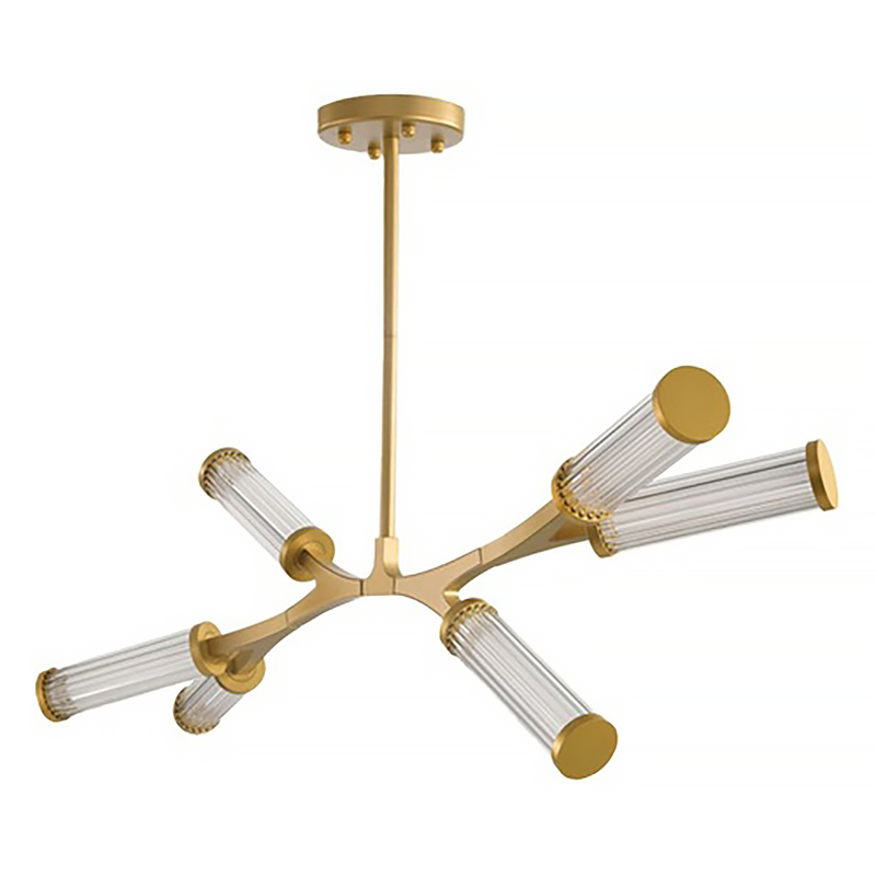 Люстра Cylinder Branches Chandelier Gold 6 Золотой Прозрачный Люстра Cylinder Branches Chandelier Gold 6 Золотой Прозрачный в Челябинске | Loft Concept