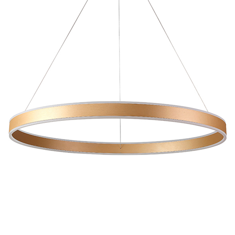 Люстра подвесная светодионая кольцевая золотого цвета Ring Horizontal Золотой Белый в Челябинске | Loft Concept 