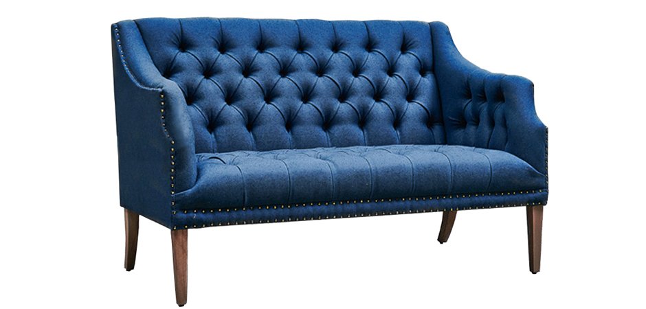 Диван Morton Capitone Sofa Диван синий лен Диван Morton Capitone Sofa Диван синий лен - Loft-Concept в Челябинске