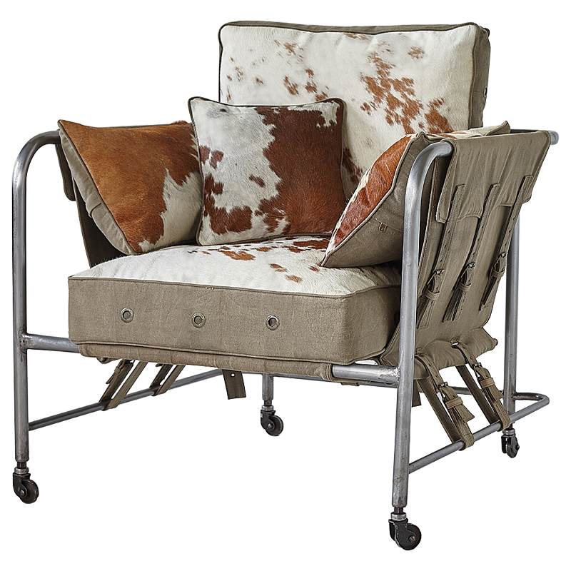Кресло Dallas Armchair Бежево-серый Бежевый Коричневый Кресло Dallas Armchair Бежево-серый Бежевый Коричневый в Челябинске | Loft Concept