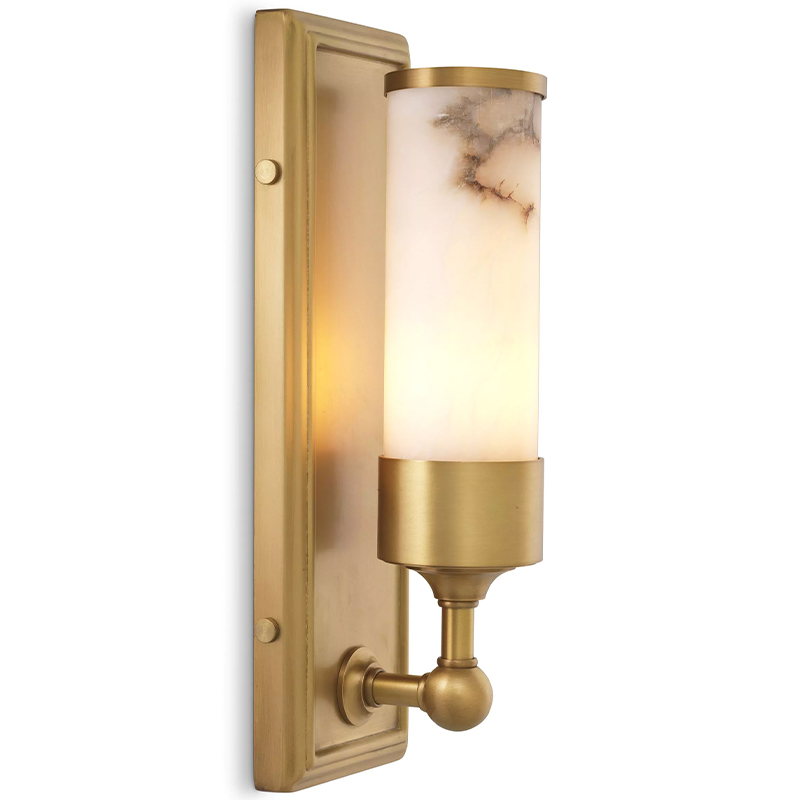 Бра Eichholtz Wall Lamp Valentine Alabaster Бежевый Белый Мрамор Bianco Латунь Бра Eichholtz Wall Lamp Valentine Alabaster Бежевый Белый Мрамор Bianco Латунь в Челябинске | Loft Concept