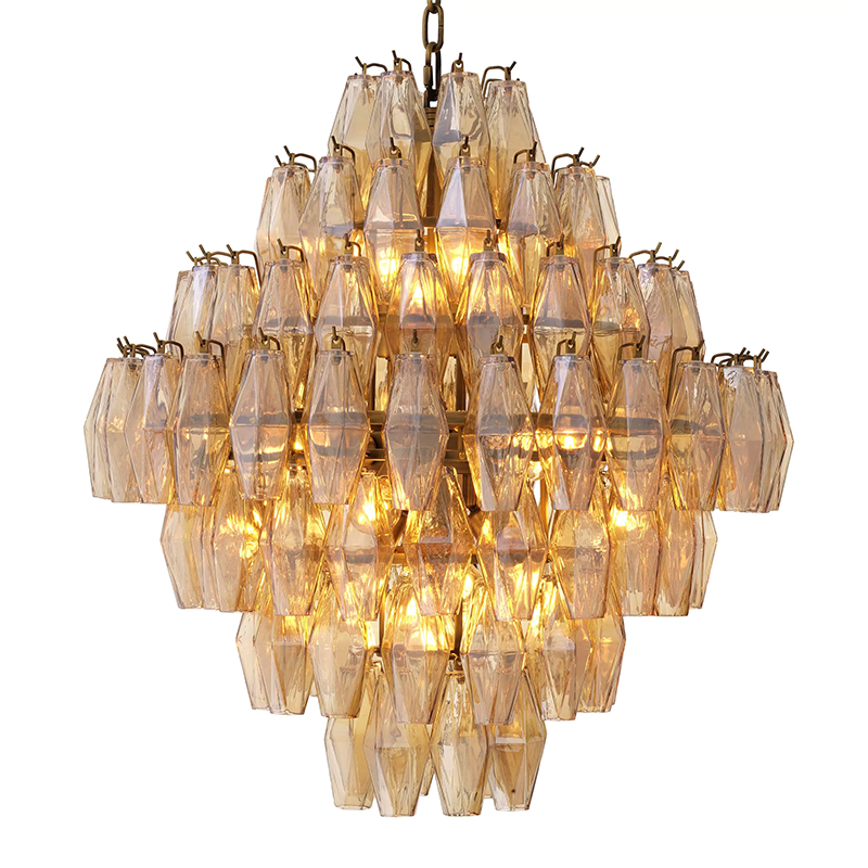 Люстра Eichholtz Chandelier Benini L Amber Янтарный Латунь Люстра Eichholtz Chandelier Benini L Amber Янтарный Латунь в Челябинске | Loft Concept