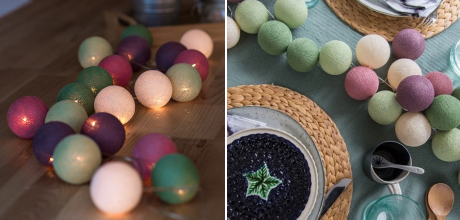 Гирлянда хлопковые фонарики Сotton Ball Forest Fruit - Loft-Concept в Челябинске