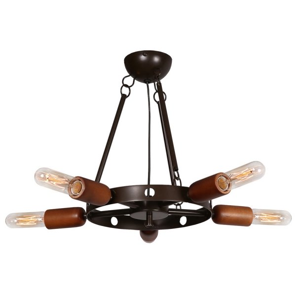 Люстра Loft Star Pendant 5 Ring Черный Коричневый Люстра Loft Star Pendant 5 Ring Черный Коричневый в Челябинске | Loft Concept