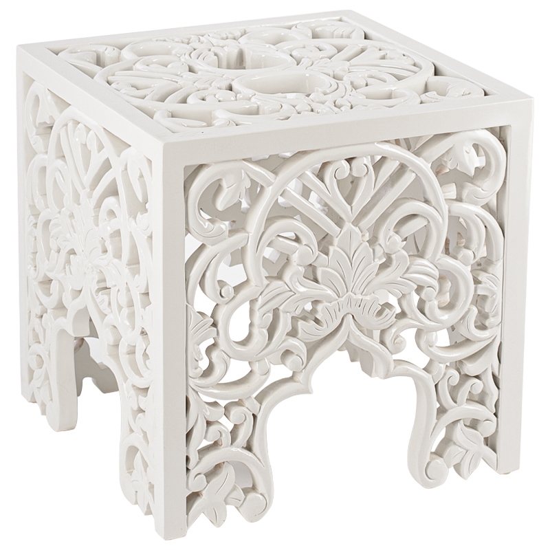 Приставной стол Side Table White lace Белый Приставной стол Side Table White lace Белый в Челябинске | Loft Concept
