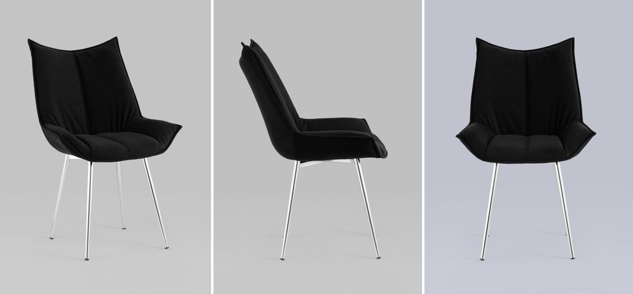 Стул Oslo Chair Черный Велюр - фото