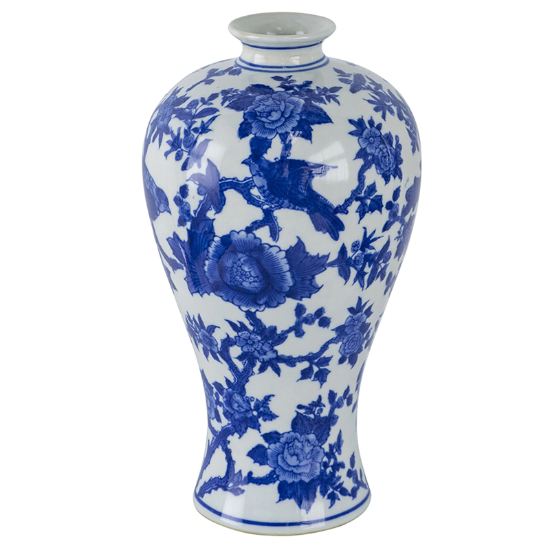 Ваза Bird in Flowers Vase Синий Белый Ваза Bird in Flowers Vase Синий Белый в Челябинске | Loft Concept